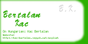 bertalan kac business card